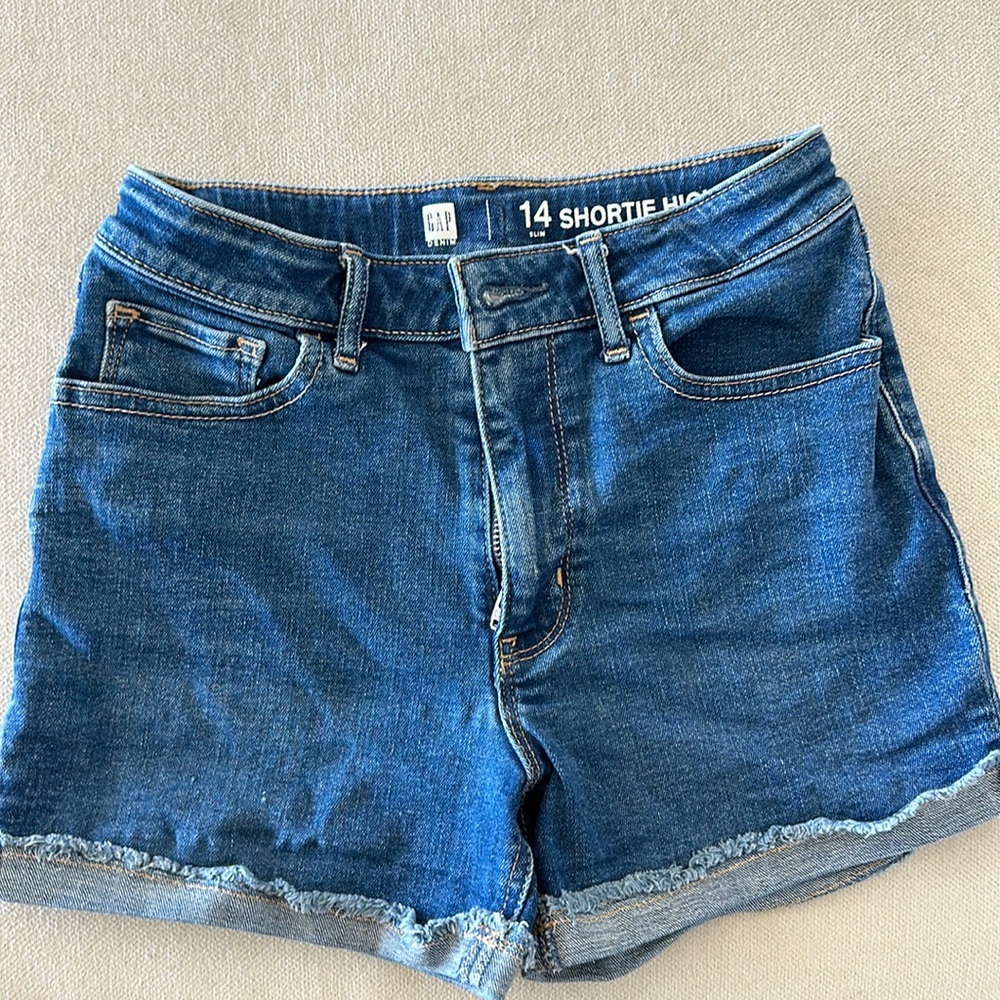 Gap Girls Jean Shorts Size 14 Shortie High Rise